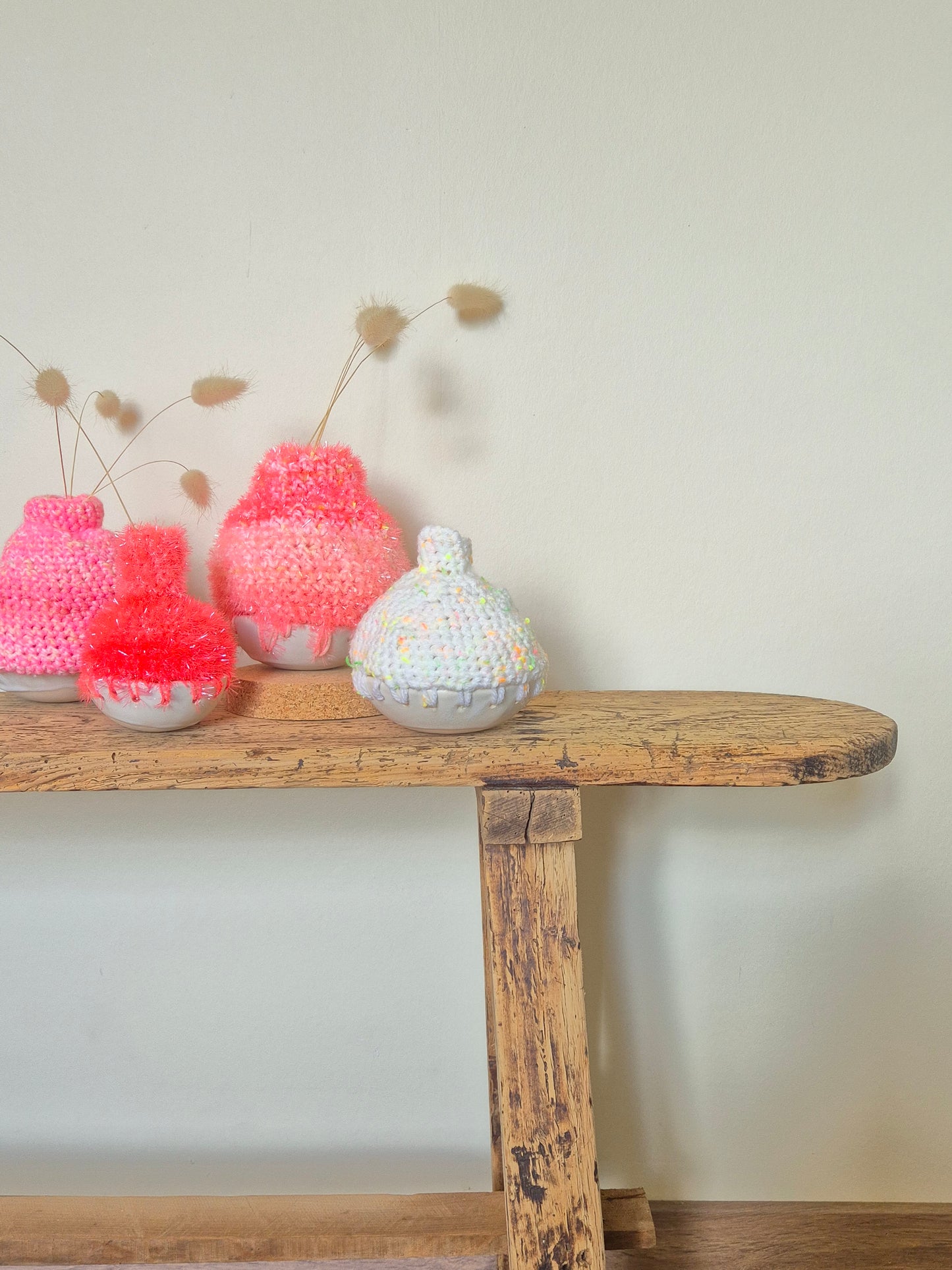 Vase Grès Crochet blanc