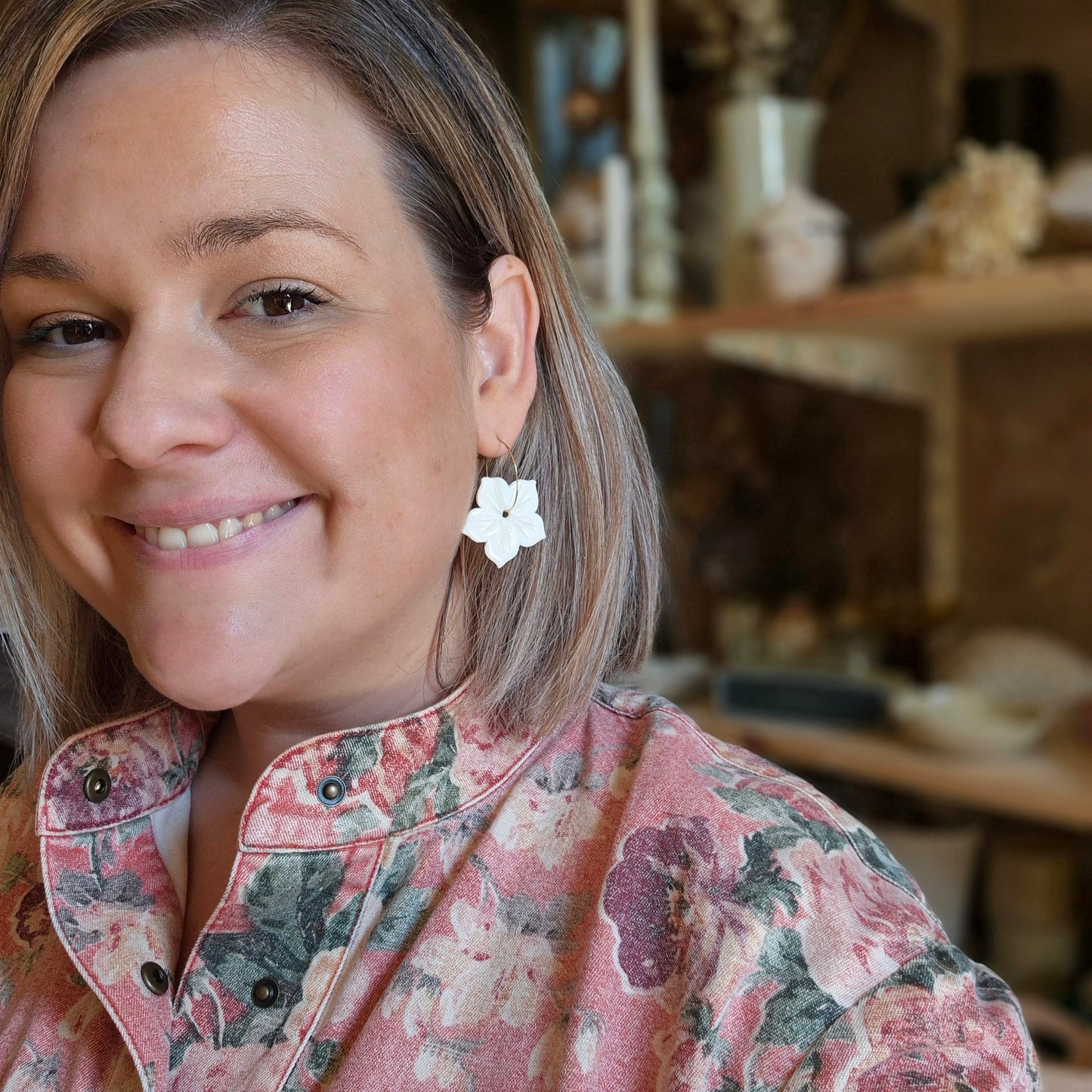 Boucles d'oreille porcelaine