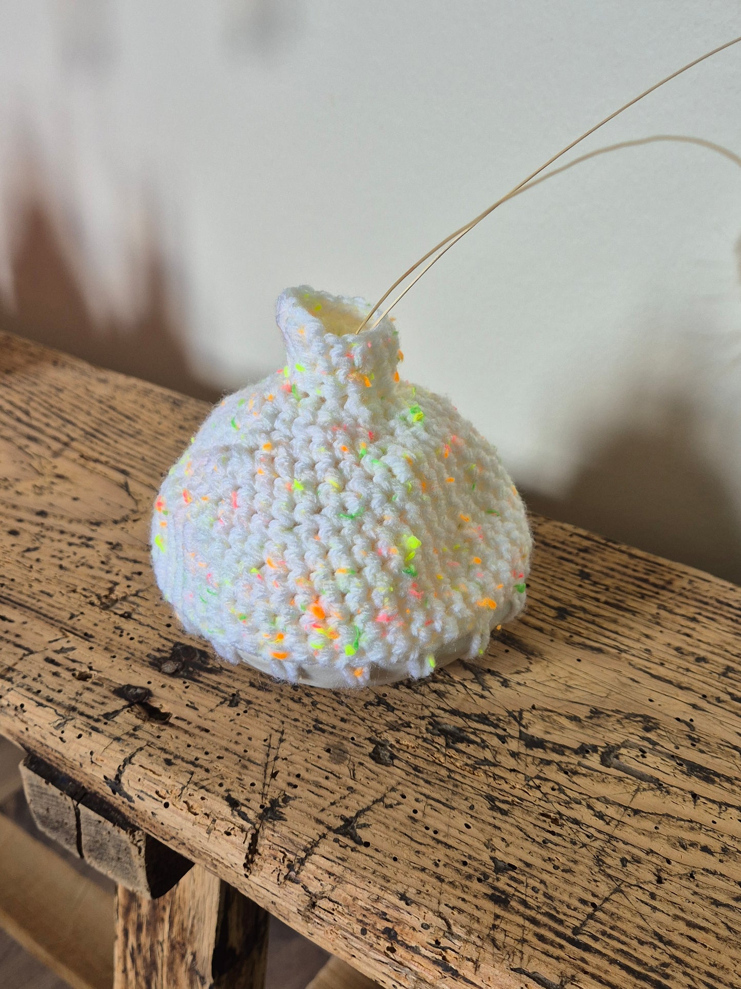 Vase Grès Crochet blanc